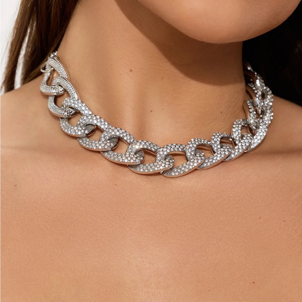 Nwot Fashion Nova Bling Choker Necklace Elegant Rhinestone Choker 12$